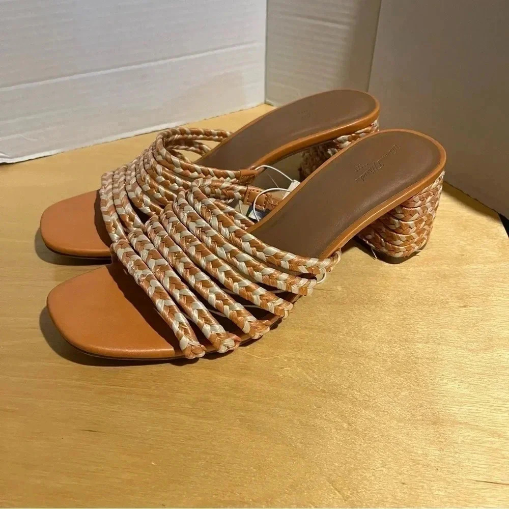 Universal Thread Tan Braided Strap Mule Sandals